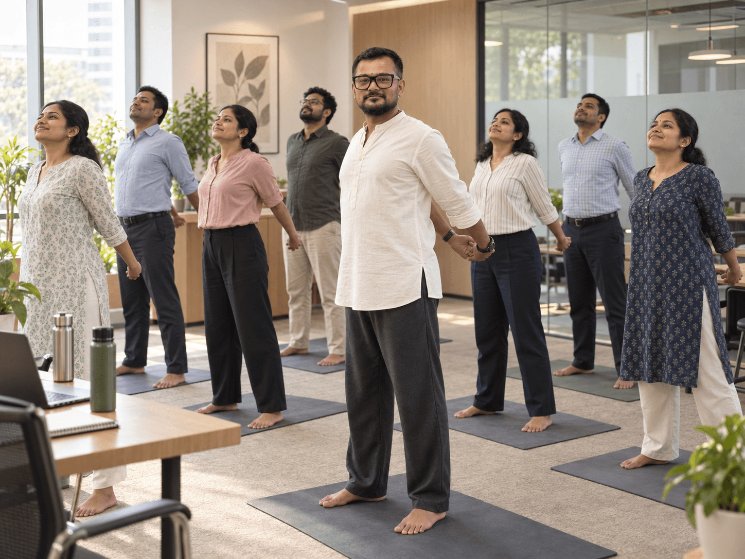 Corporate Yoga guided yoga practice